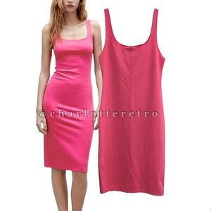 ZARA Pink Bodycon Tank Dress
